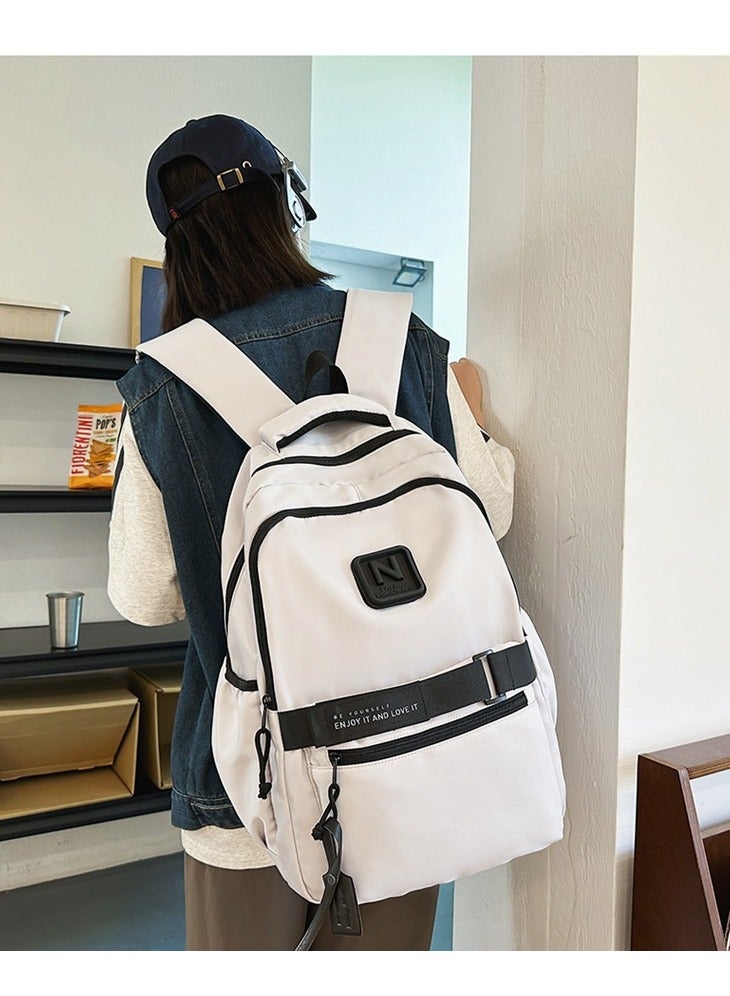 SKT Shiketro New Casual Water-Repellent Backpack White  - Image 2