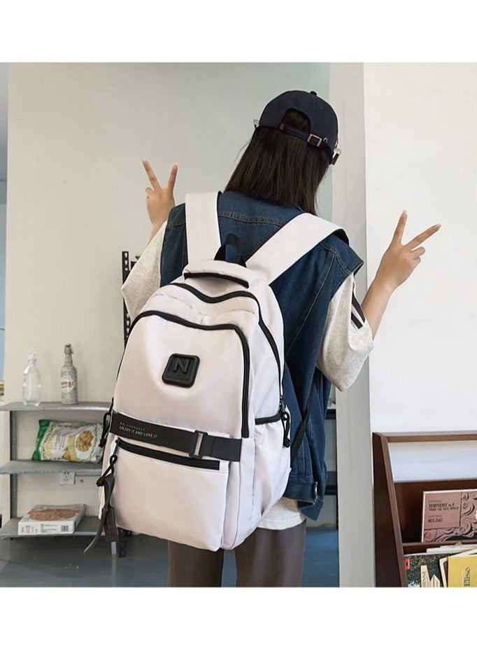 SKT Shiketro New Casual Water-Repellent Backpack White  - Image 3