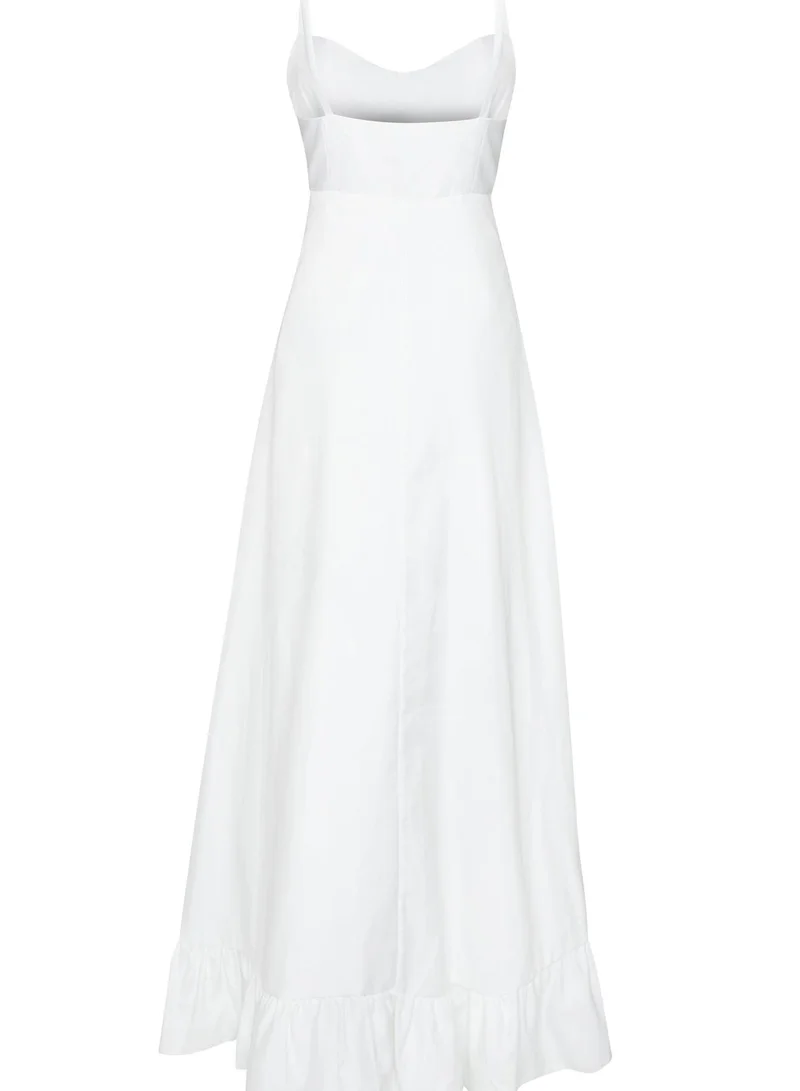 ترو ديكادينس Violette White Frill Hem Maxi-Dress