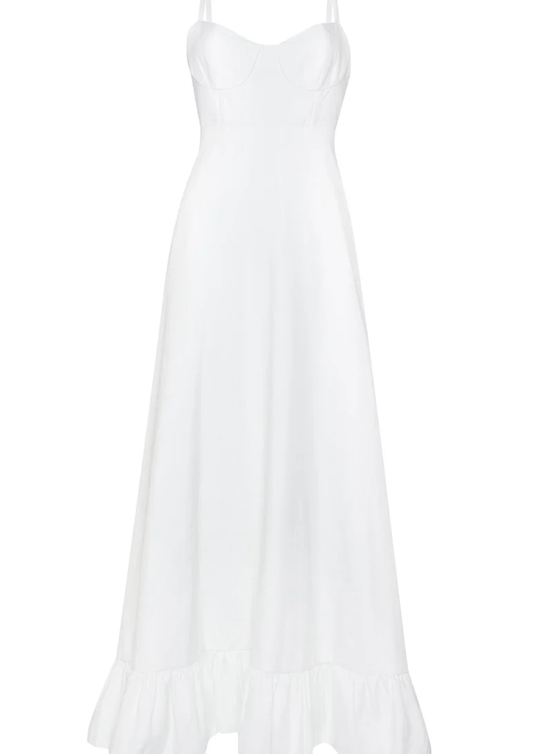 ترو ديكادينس Violette White Frill Hem Maxi-Dress