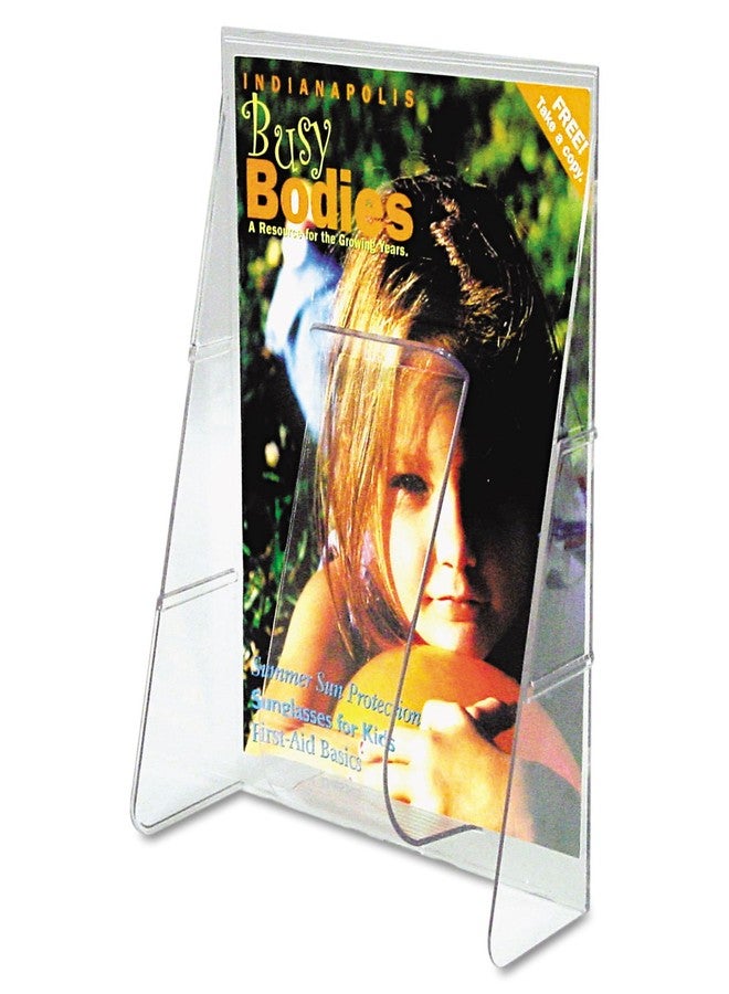 ديفلكتو حامل مجلات حائطي طويل من Deflecto، عرض مثبت على الحائط، جيب مقاوم للكسر، شفاف، 9-1/8 بوصة عرض × 11-3/4 بوصة ارتفاع × 2-3/4 بوصة عمق (55501) - Image 1