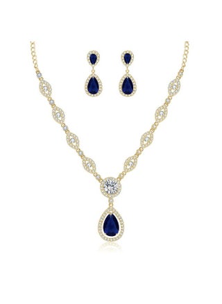 Jewelry Set For Womens, Gold Plated Teardrop Rhinestone Wedding Bridesmaid Prom Jewelry Set Pendant Necklace Drop Dangle Earrings Set For Brides - pzsku/Z07315FA0224DB6408114Z/45/_/1735816904/63dc8775-53ff-4e70-baf2-e4aaf0281305