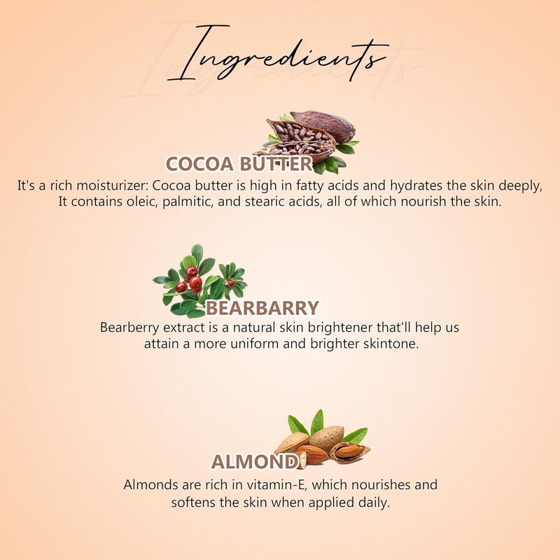 Astaberry Cocoa Butter Moisturizing Face Body Lotion 300ml Nourishes Hydrates Goodness of Cocoa Butter Bearberry Extract Removes Dryness makes skin Soft Pack of 2 2 x 300ml - Image 4