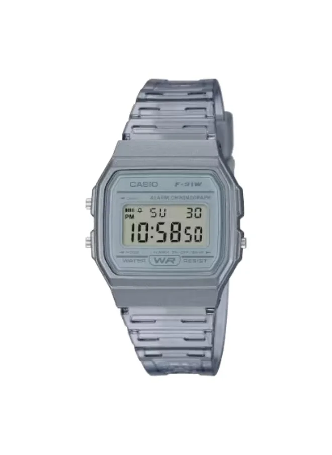CASIO Unisex Digital Display Watch With Blue Resin Strap - F-91WS-8DF