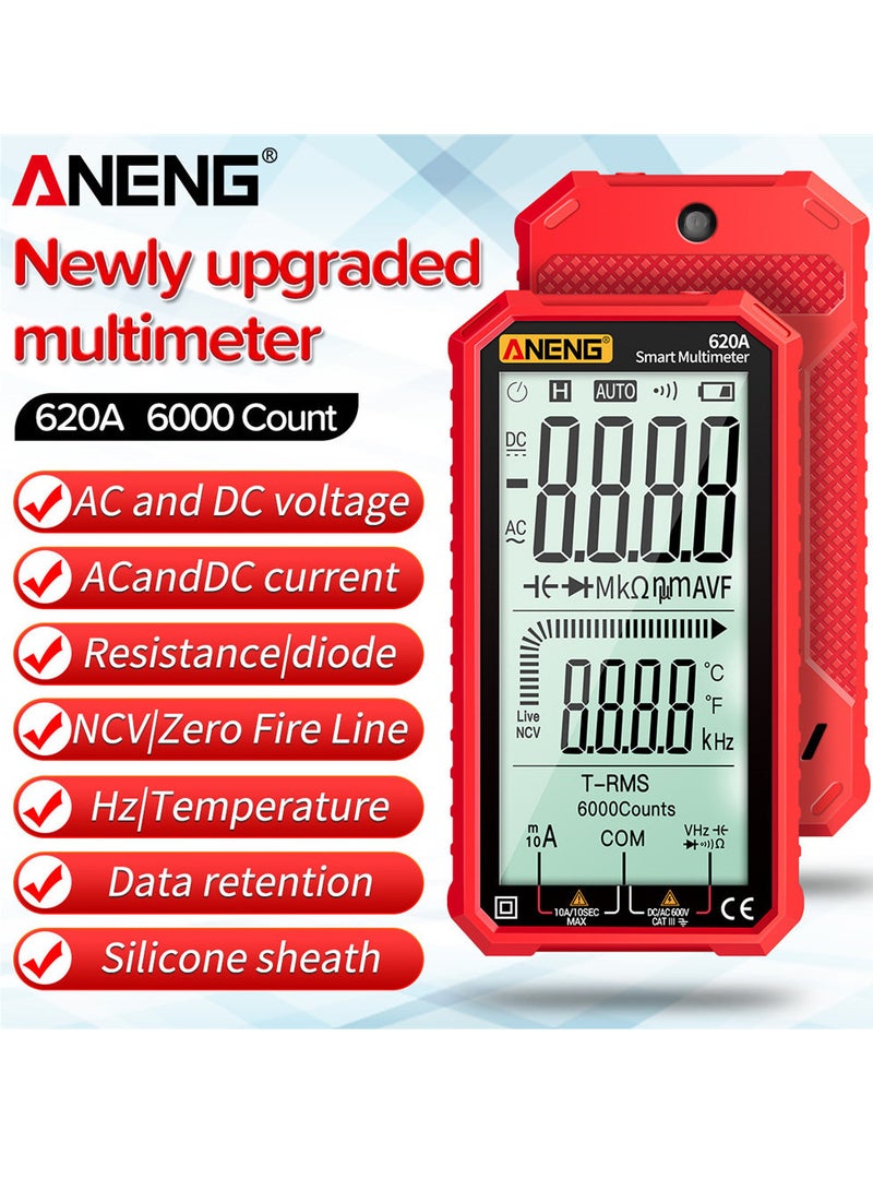 ANENG 4.7-Inch LCD Display AC/DC Digital Multimeter Ultraportable True-RMS Multimeter Auto-Ranging Multi Tester with Amp Volt Ohm Capacitance Continuity Temperature Frequency Diode Tests NCV Tester - Image 2
