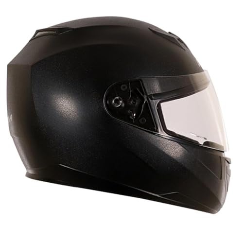 Vega Edge ISI Certified Full Face Gloss Finish Helmet for Men and Women with Clear Visor(Black, Size:L) - Image 4