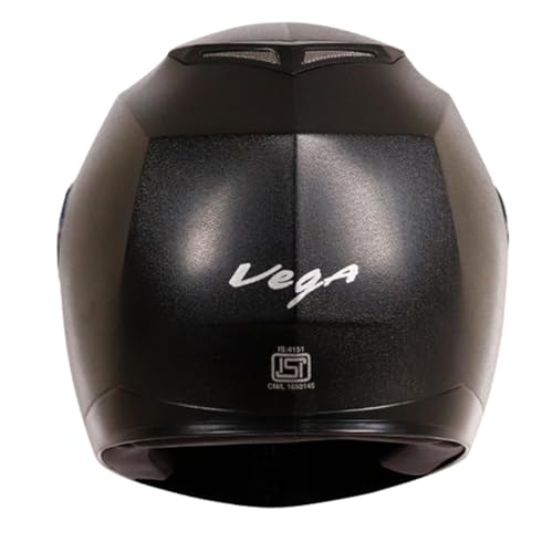 Vega Edge ISI Certified Full Face Gloss Finish Helmet for Men and Women with Clear Visor(Black, Size:L) - Image 3