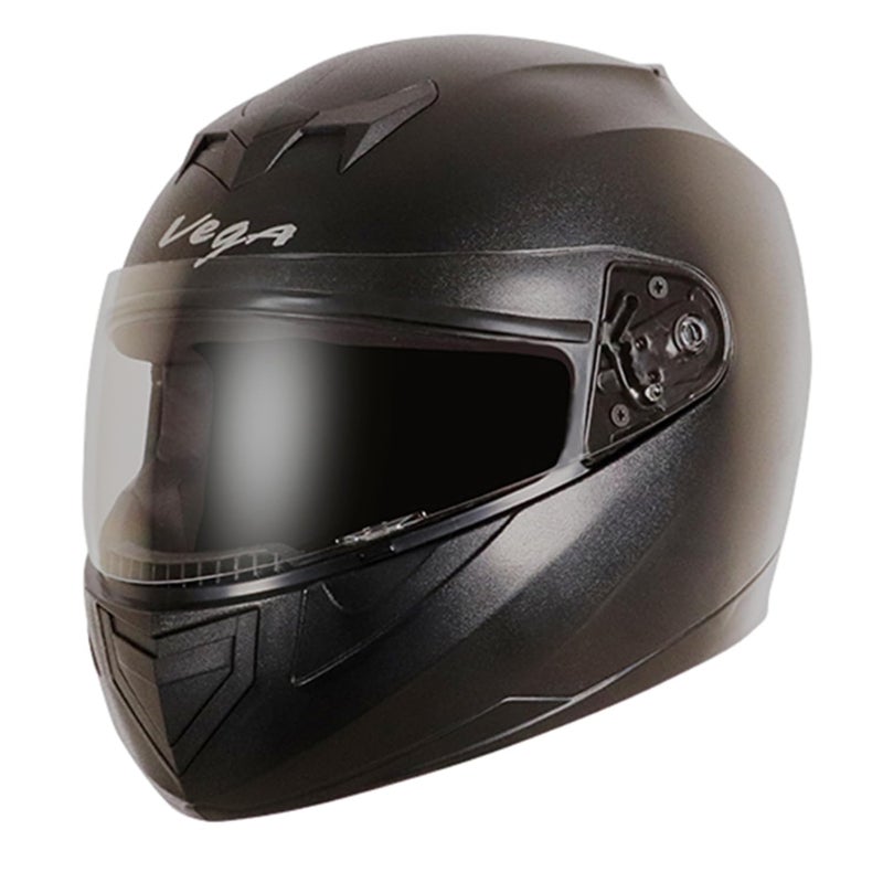 Vega Edge ISI Certified Full Face Gloss Finish Helmet for Men and Women with Clear Visor(Black, Size:L) - Image 2