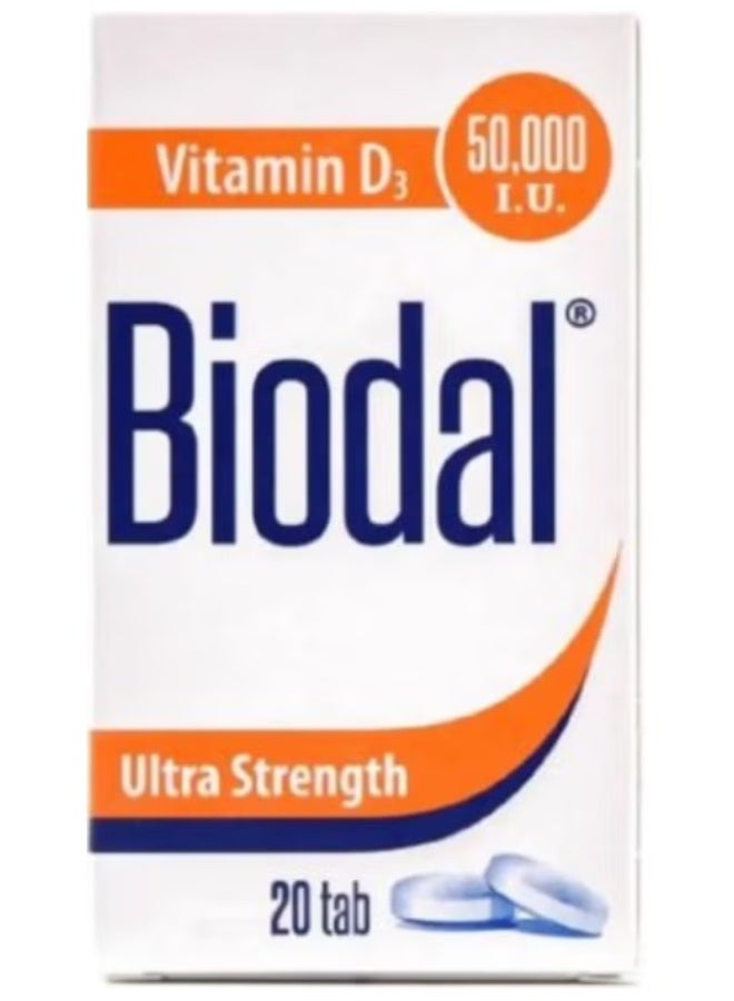Biodal Vitamin D3 50000 IU 20 Tablets