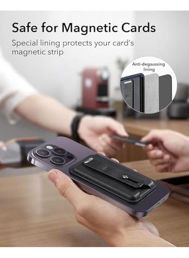 erorex For Magsafe Wallet Magnetic Wallet Magnetic Card Wallet Holder With Secure Grip Finger Loop 3 Card Holder Vegan Leather For 15 12 Series Not For 13 12 Mini Black  - Image 5