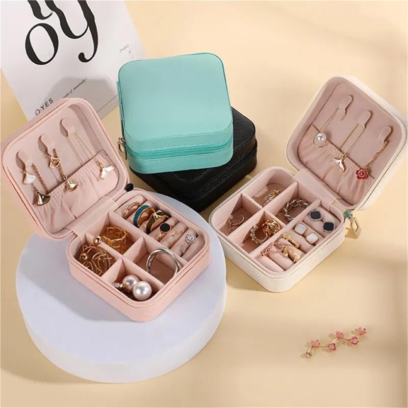 Black G961D Jewelry Box 6 Piece Mini Portable Storage Case For Earrings Necklace Ring Organizer Travel Home Women - Image 3