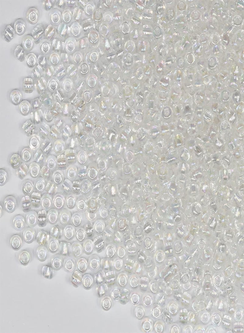 GGOOT Bulk 3mm Seed Beads for Jewelry Making 110 grams About 380pcs,8/0 Glass Craft Beads for Making Earrings, Bracelets, Pendants, Waist Jewelry, DIY Handmade Seed Beads (Transparent Colourful, 3  - Image 2