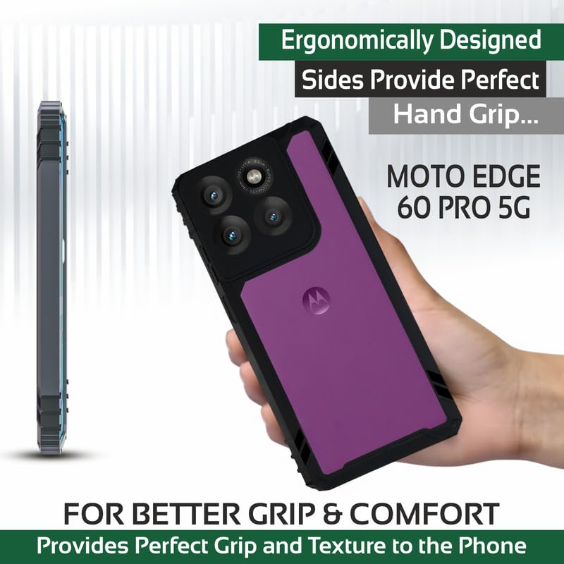 AIBEX Crystal Clear Back Cover Case for Motorola Edge 60 Pro 5G | Transparent Shockproof Bumper Case | Non-Yellowing 360° Protection (PC & TPU) - Image 2