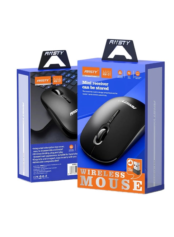ANSTY KM-01 Wireless Mouse - Ergonomic Design, High Precision Tracking, Power-Saving Tech, Perfect for Laptop & PC - Image 4