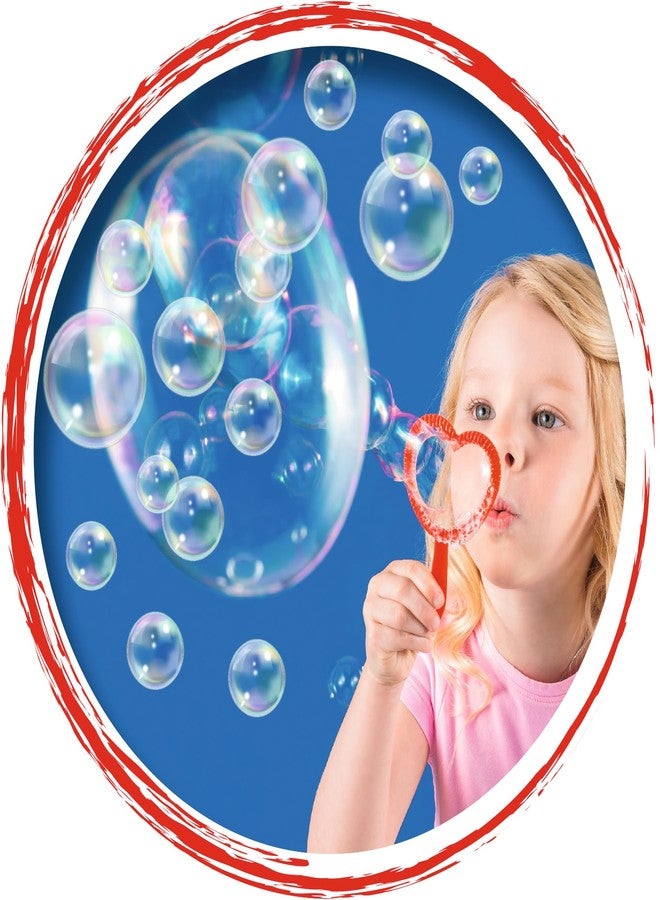 PUSTEFIX Mini Mix Bubble Blowing 3 Wands Toy for Kids Set includes Circle Ring, Heart Ring, Star Ring, Bubble Liquid Tray, and Large 2.35 oz Bubbles Tube,Multicolor - Image 5