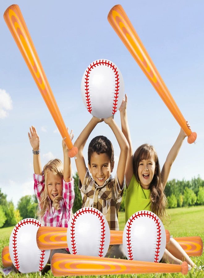 ZHBDMGK Inflatable Baseball Bat and Ball for Kids, 6Pcs Jumbo Baseball Beach Ball Set Including 4Pcs 40 Inch Baseball Bat Inflates and 2Pcs Beach Ball Baseball for Baseball Party Sports Game - Image 5