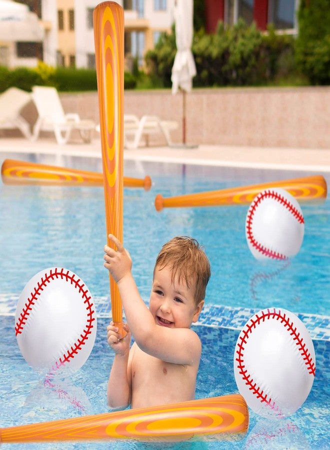 ZHBDMGK Inflatable Baseball Bat and Ball for Kids, 6Pcs Jumbo Baseball Beach Ball Set Including 4Pcs 40 Inch Baseball Bat Inflates and 2Pcs Beach Ball Baseball for Baseball Party Sports Game - Image 4