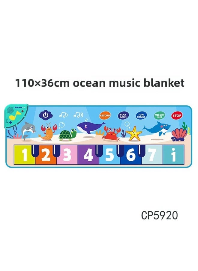 null - Children's Early Education Educational Multi-functional Crawling Piano Blanket Toy Blanket Piano Pad Various Musical Instruments Enlightenment Toy-Color:5920 - Image 1