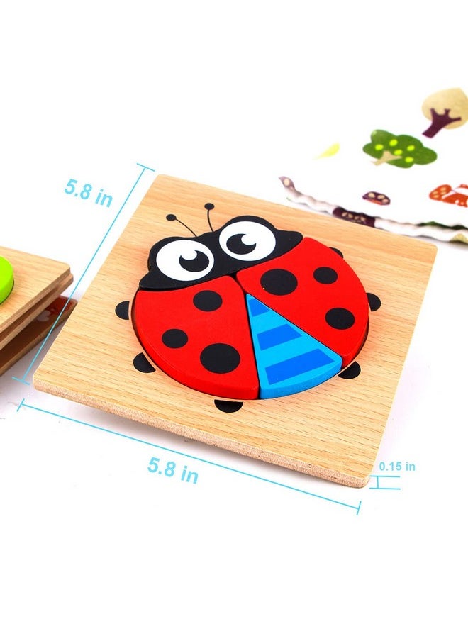SKYFIELD - Wooden Animal Puzzles For Toddlers 1 2 3 Years Old, Boys & Girls Educational Toys Gift With 4 Animal Patterns, Bright Vibrant Color Shapes, Customize Gift Box Ready - Image 1