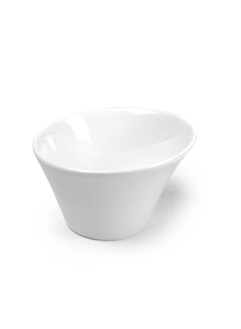 Shallow Shallow Porcelain Ceramic Serving Bowl - 8.5x3.5cm, White