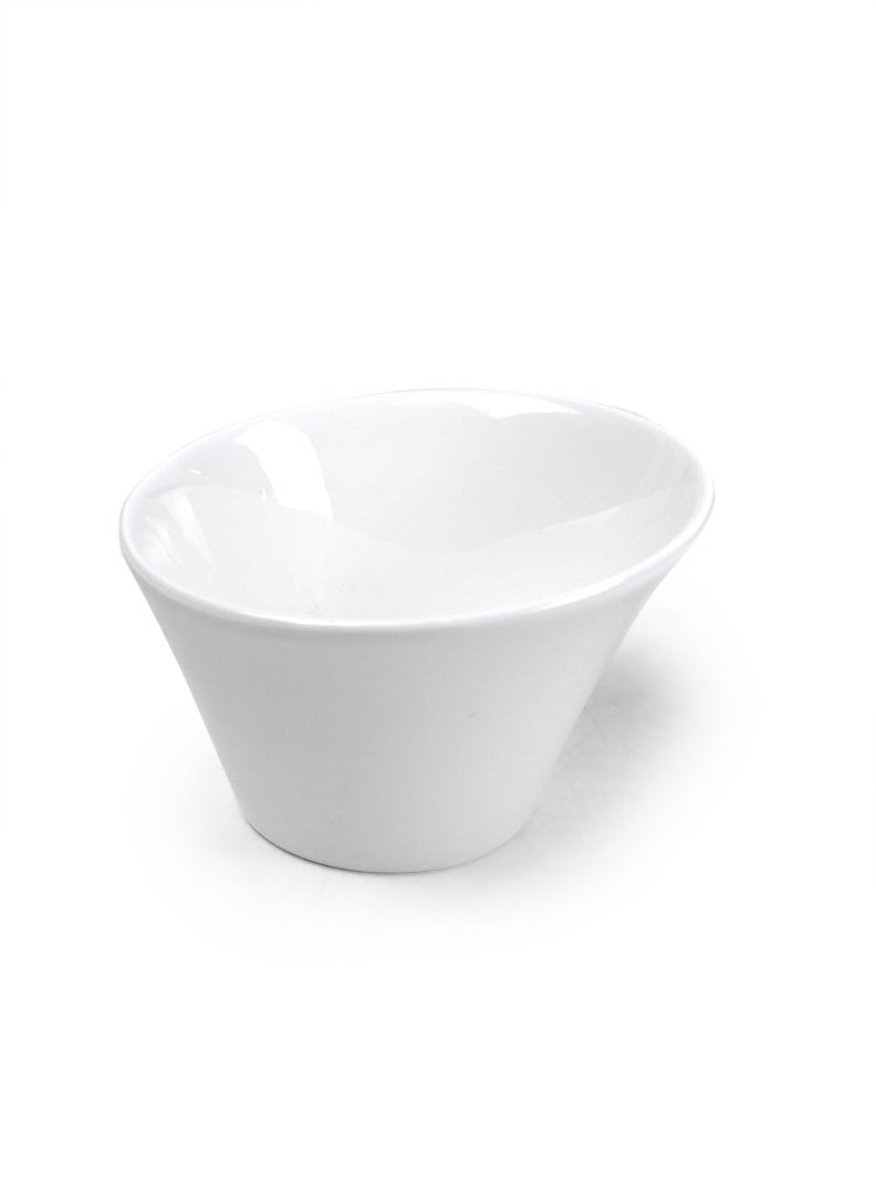 Shallow Porcelain Ceramic Serving Bowl - 8.5x3.5cm, White - Image 2