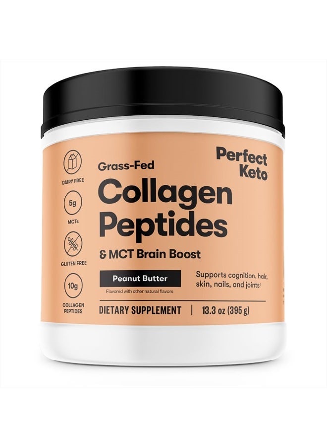 Perfect Keto Collagen Protein Powder with MCT Oil - Grassfed, GF, Multi Supplement, Best for Ketogenic Diets, Use as Keto Creamer, in Coffee and Shakes for Women & Men (Peanut Butter)  - Image 1