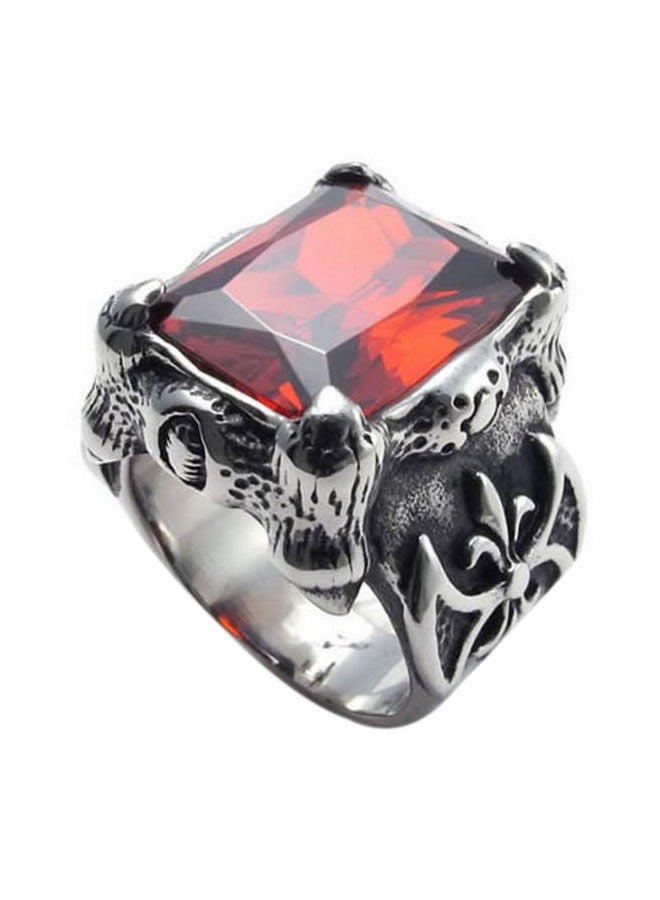 NIBEMINENT Stainless Steel Crystal Studded Dragon Claw Ring - Image 1