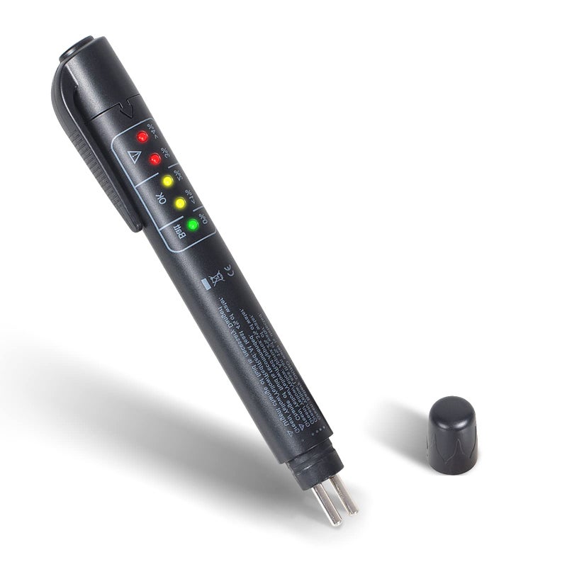 جهاز اختبار سائل الفرامل KINGBOLEN مع 5 مؤشرات LED DOT 3 DOT 4 DOT 51 قلم اختبار سائل الفرامل لقياس زيت المحرك أدوات تشخيص الفرامل تحليل الرطوبة