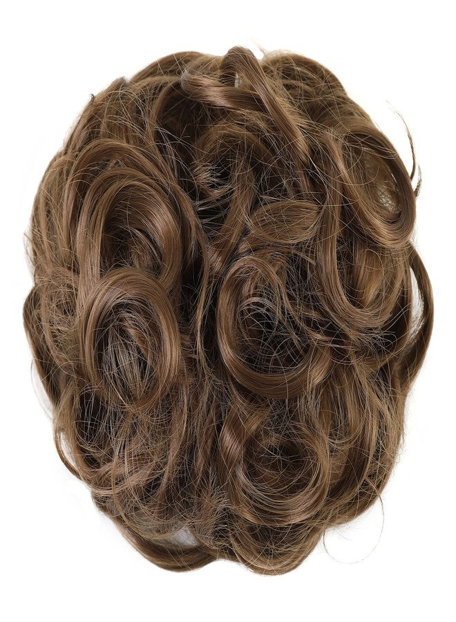 إيلين وصلات شعر إيلين الكبيرة الفوضوية على شكل كعكة شعر مجعدة للنساء، ربطات شعر صناعية مموجة كبيرة، تسريحة ذيل حصان سميكة مرفوعة (بني كستنائي رقم 96) - Image 2