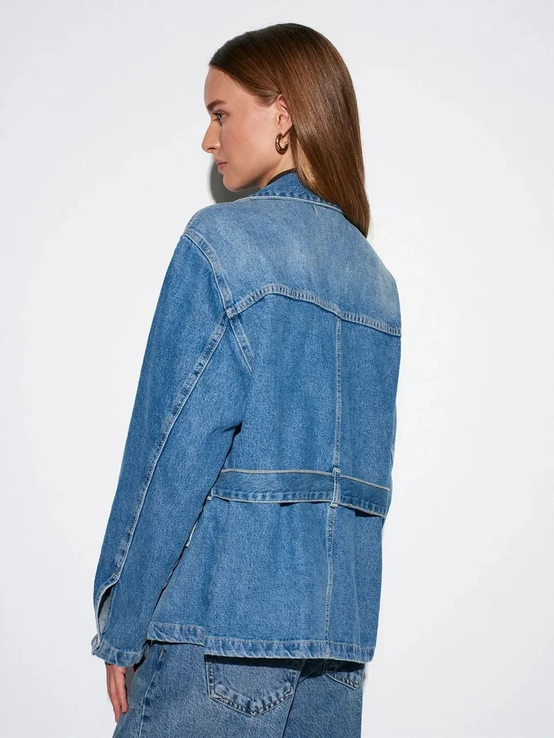 ديلفين Dilvin Women’s Belted Denim Jacket