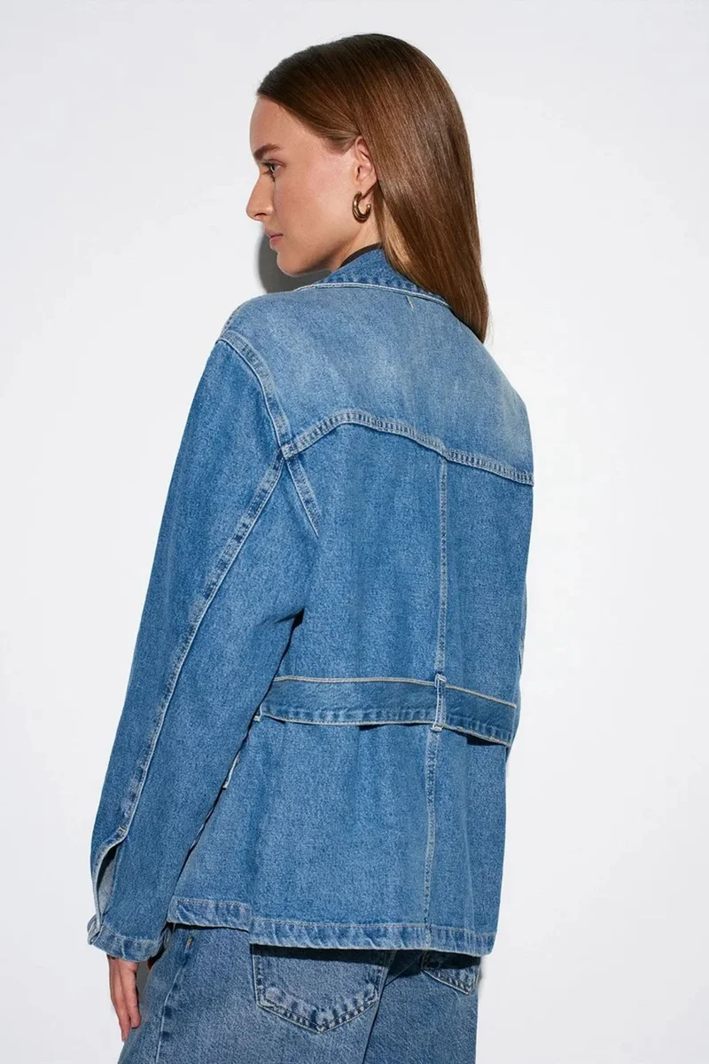 ديلفين DILVIN Women’s Belted Denim Jacket