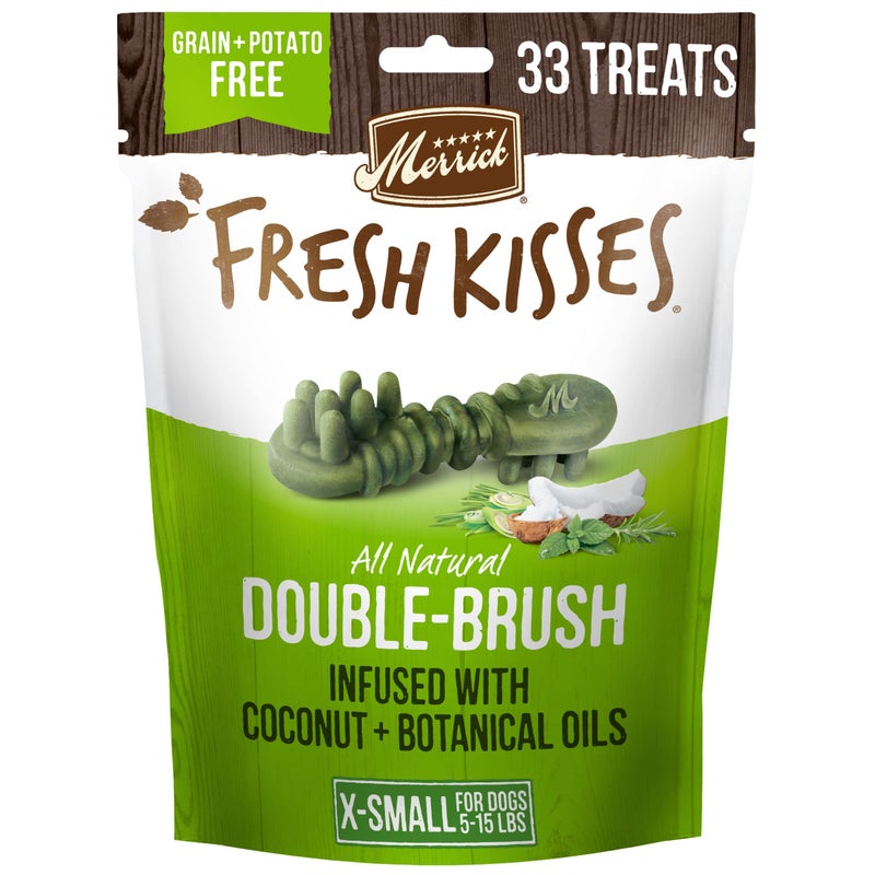 Merrick Fresh Kisses Natural Dental Chews Infused With Coconut And Botanical Oils For Tiny Dogs 5-15 Lbs - 33 ct. Bag - Image 1