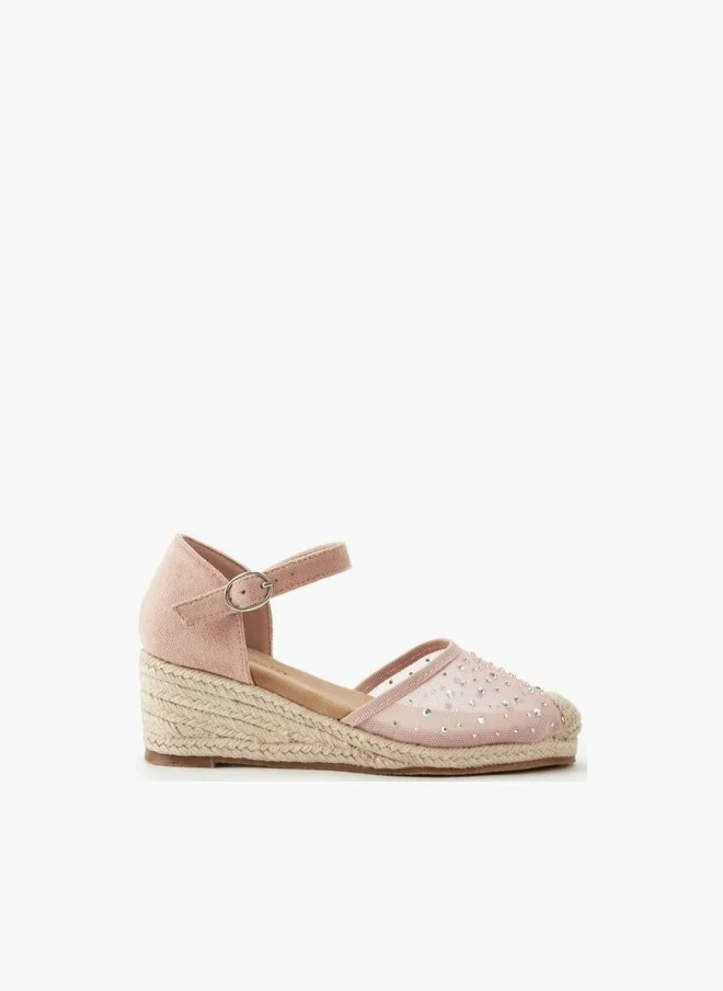ببرمنة Girls Wedge Heel Espadrille Sandals