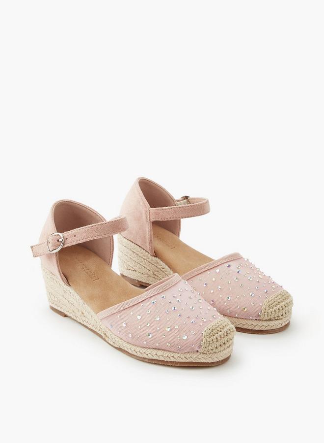 Peppermint Girls Wedge Heel Espadrille Sandals - Image 1