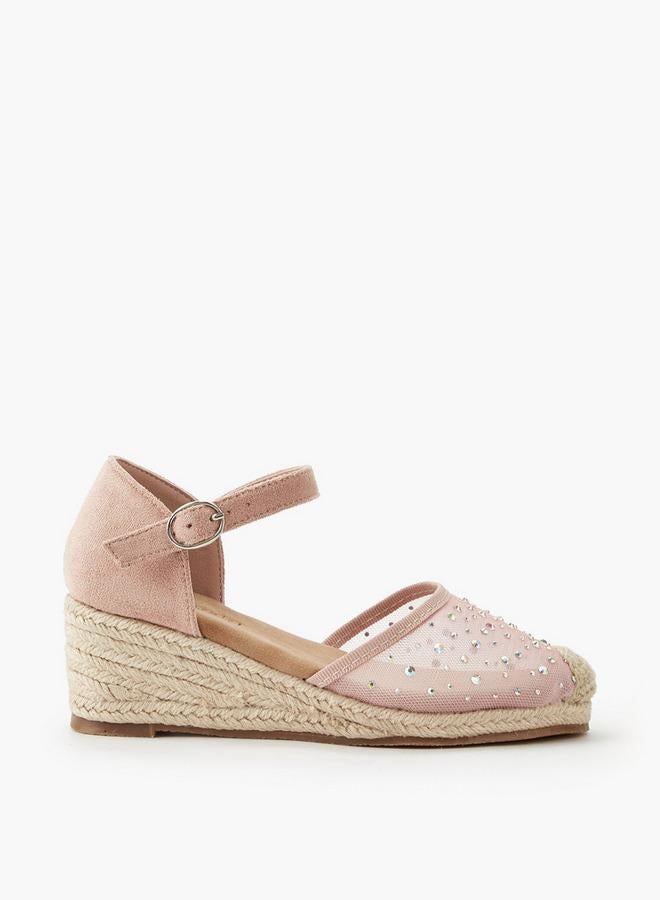 Peppermint Girls Wedge Heel Espadrille Sandals - Image 3