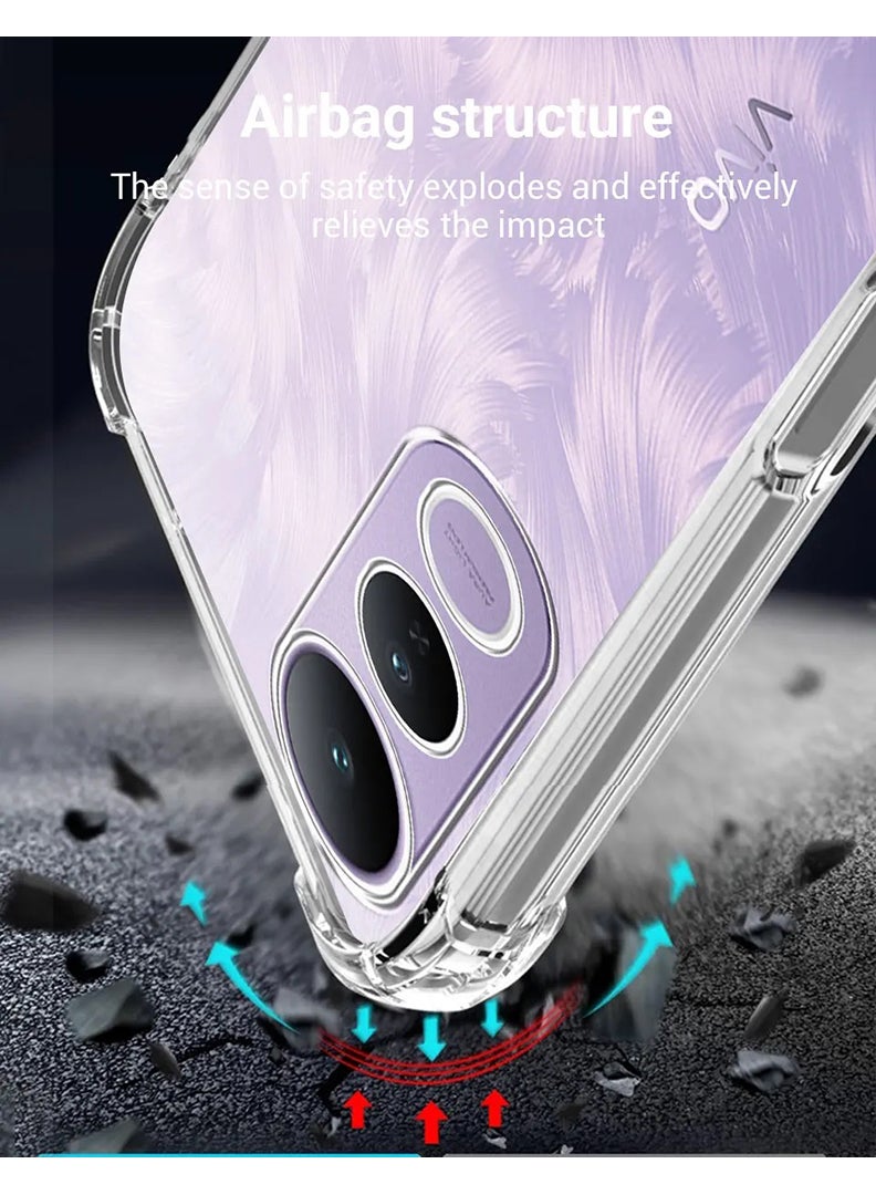 Case Up Clear Case Compatible with Vivo V50 Lite Shock-Absorption TPU Cell Phone Cover, Soft Flexible & Crystal Clear Protective Case - Image 3