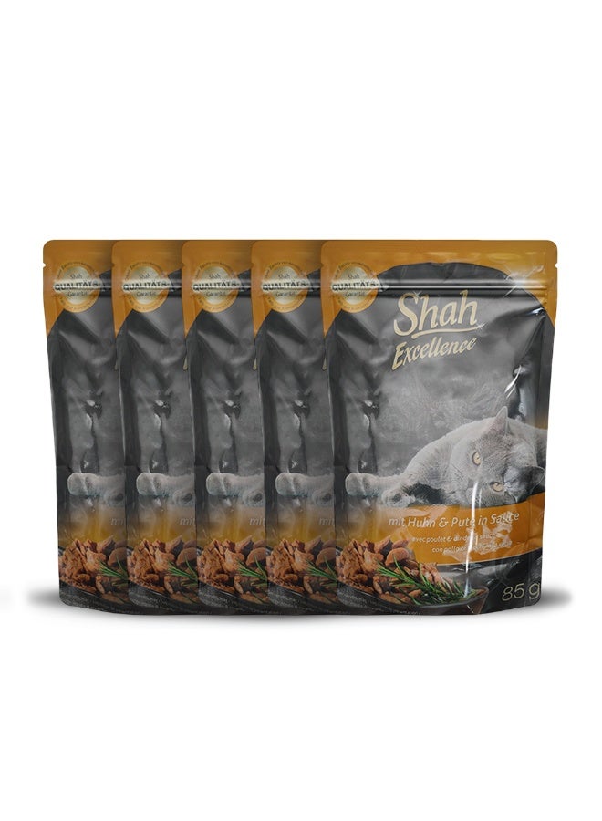 Shah Excellence Wet food For Cats In sauce 85g with chicken and turkey - Image 3