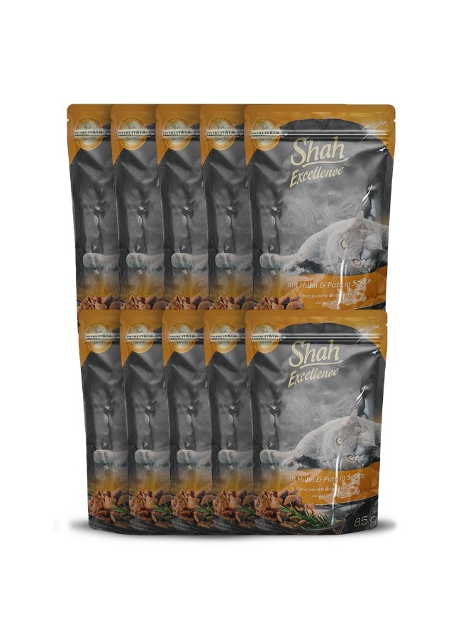 Shah Excellence Wet food For Cats In sauce 85g with chicken and turkey - Image 2