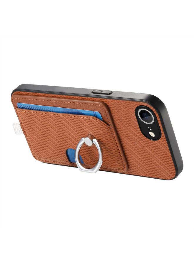 S-TOP Case For iPhone 6 / 6s Carbon Fiber Ring Side Insert Card Bag MagSafe Phone Case - Image 3