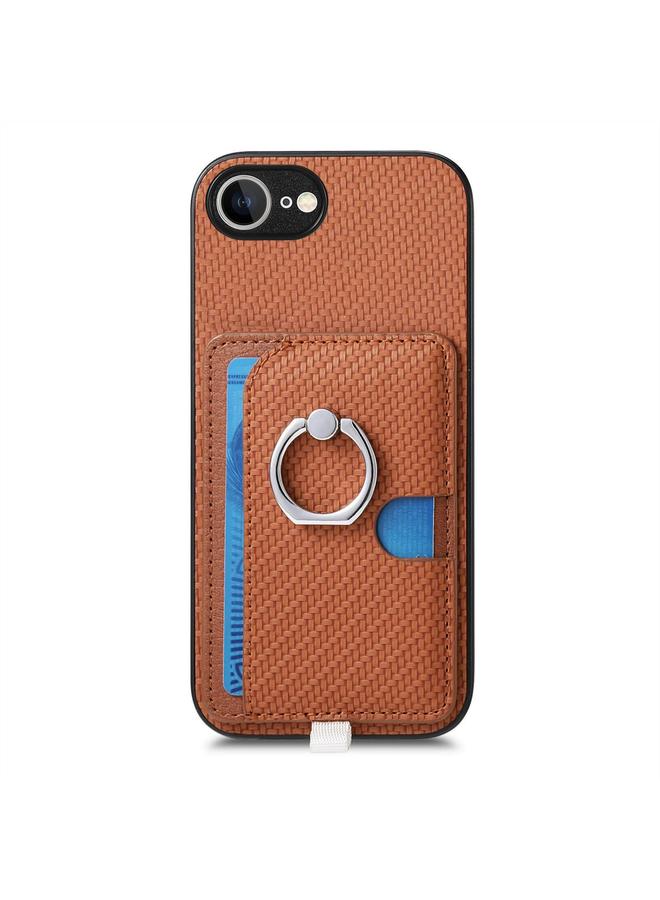S-TOP Case For iPhone 6 / 6s Carbon Fiber Ring Side Insert Card Bag MagSafe Phone Case - Image 2