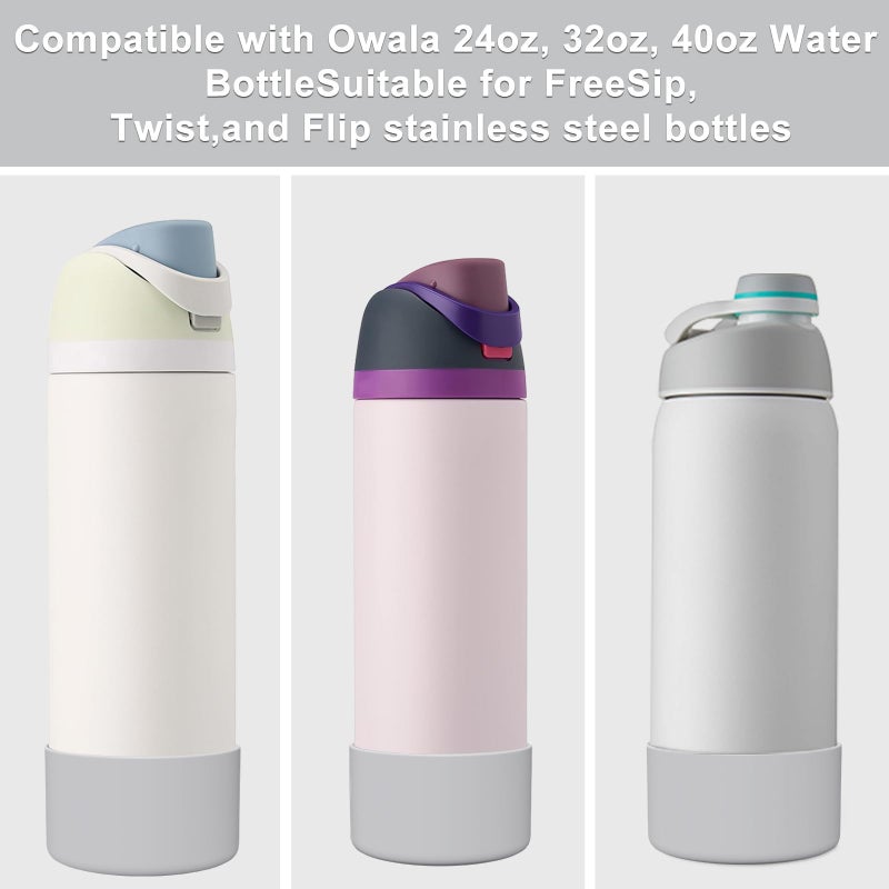 Generic Silicone Boot for Owala Water Bottle 40 oz 32 oz 24 oz, Anti-Slip Protective Sleeve for FreeSip/Twist/Flip Water Bottles, BPA Free, Bottom Bumper Cover Protects Water Bottles from Scratches  - Image 2