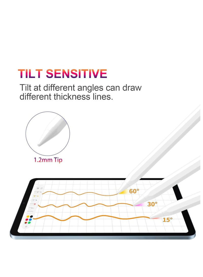 2025 iPad Pencil for iPad 2018  Later - Stylus Pen with Magnetic Charging, Tilt Sensitivity, Battery Display - Fast Charging(Compatible with iPad Pro/Air/Mini, Just for Apple) - Image 2