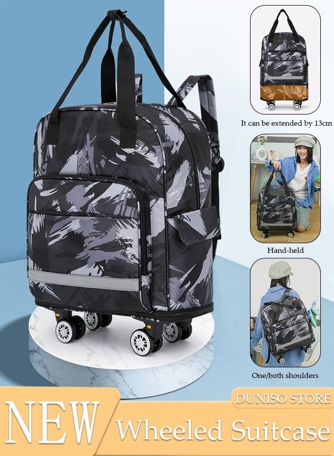 DUNISO Travel Luggage Bag, Foldable Carry on Luggage Airline Approved, Lightweight Carry on Suitcase with Spinner Wheels, Family Travel Suitcase with Shoulder straps Wheels Detachable - Image 1