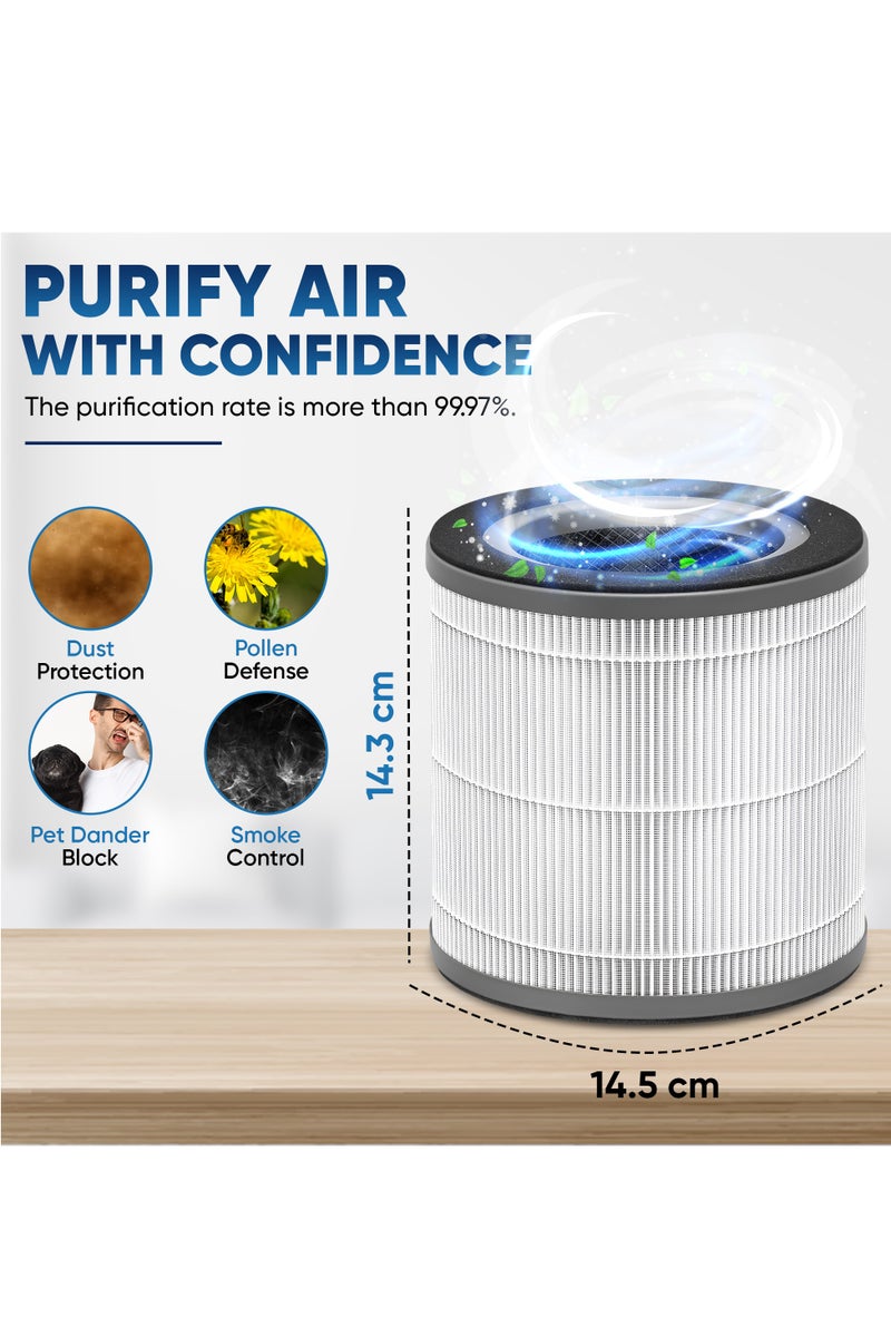 هامينر فلتر بديل لتنقية الهواء HEPA، متوافق مع فلتر بديل لتنقية الهواء 22902، فلتر مسبق + H13 HEPA + فلتر كربون نشط لإزالة PM2.5 والشعر، وإزالة الغازات الضارة والفورمالديهايد، فلتر HEPA الحقيقي H13 - Image 5