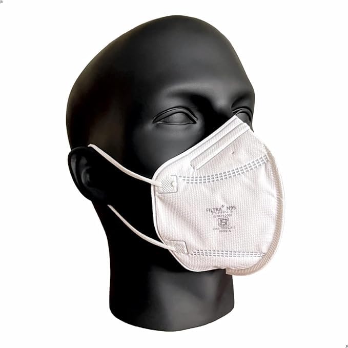 Filtra ® N95 Mask with Ear Loops | FFP2 Mask with Ear Loops | BIS Certified | 5 Layer & Thick Ear Loops | High Filtration | Zip Lock Travel Pouch of 10 Masks - Image 4