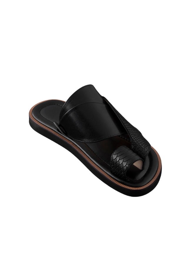 NAD Black ostrich leg pattern arabic sandals  - Image 2