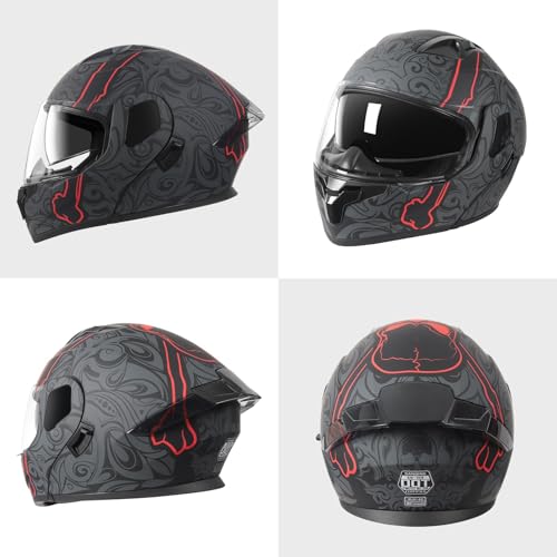 Cutey Motorcycle Full Face Helmet for UnisexAdults DOT Approved Motorbike Street Bike Racing Helmets LuciferL - Image 5