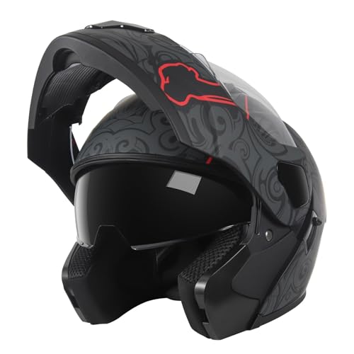 Cutey Motorcycle Full Face Helmet for UnisexAdults DOT Approved Motorbike Street Bike Racing Helmets LuciferL - Image 1