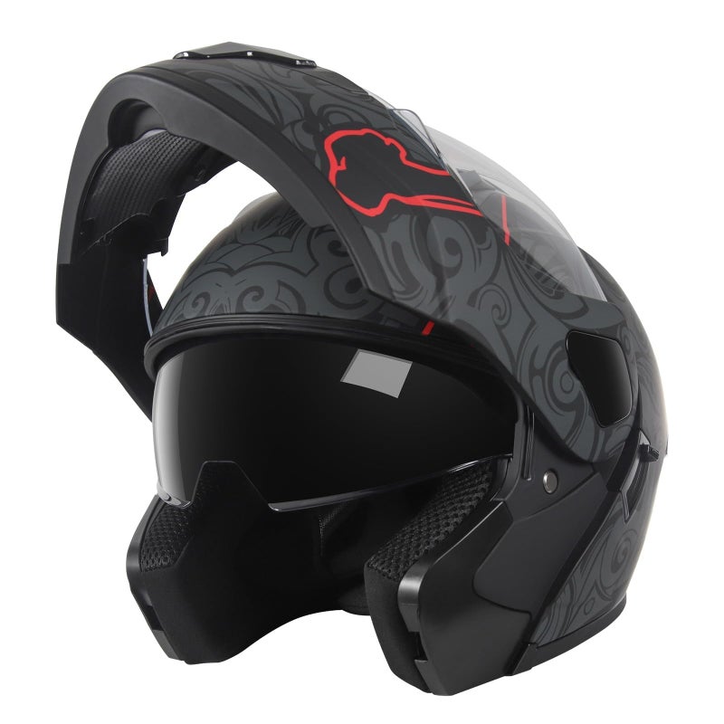 Cutey Motorcycle Full Face Helmet for UnisexAdults DOT Approved Motorbike Street Bike Racing Helmets LuciferL - Image 2