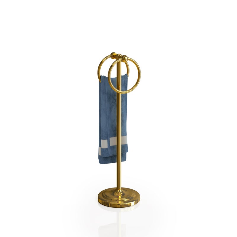 BGL BGL Fingertip Towel Holder Stand Hand Towel Ring for Bathroom or Kitchen Vanity Countertops to Store Hand Towels Washcloths or dishcloths  2 Hanging RingsGold 